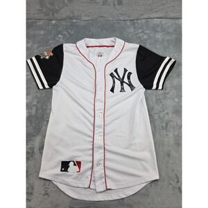 Majestic New York Yankees World Series 1941 Patch Jersey Mens Sz M White Stitchd